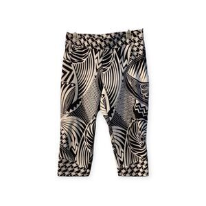 W les Femmes by BABYLON black & white Cropped side zipper Capri Pants 44
